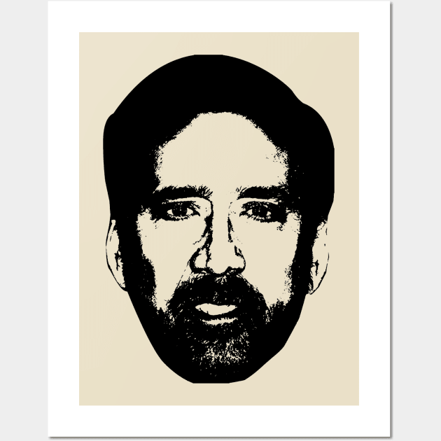 Nicolas Cage Iconic Hollywood Actor Face: Tribute to Film Legend Wall Art by TeeTrendz